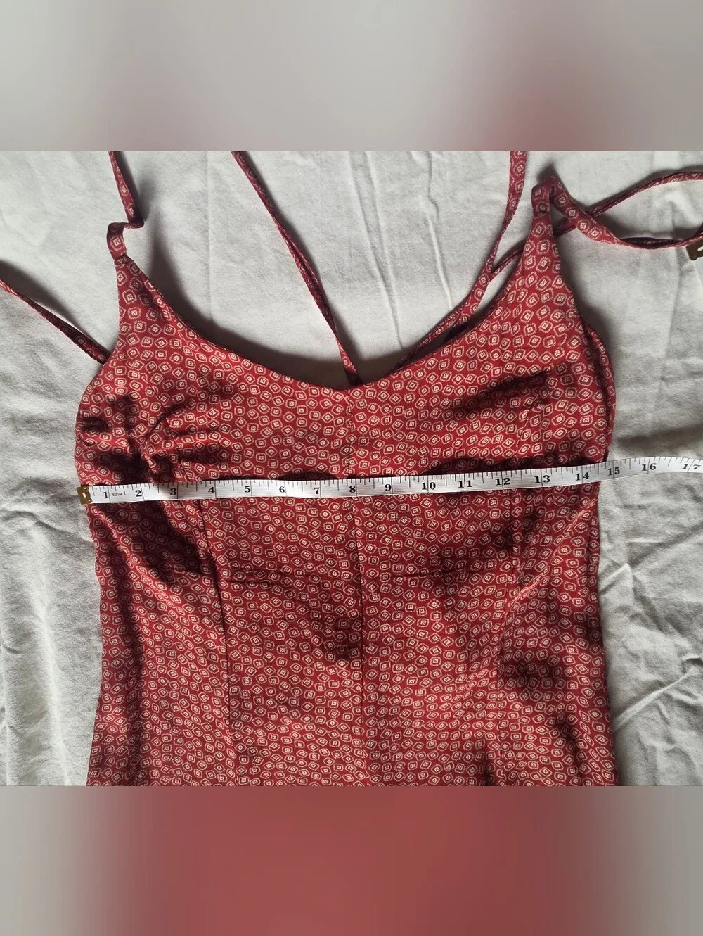 Vintage 90s Ann Taylor Made in USA 100% Rayon Geometric Maxi Slip Dress 10
